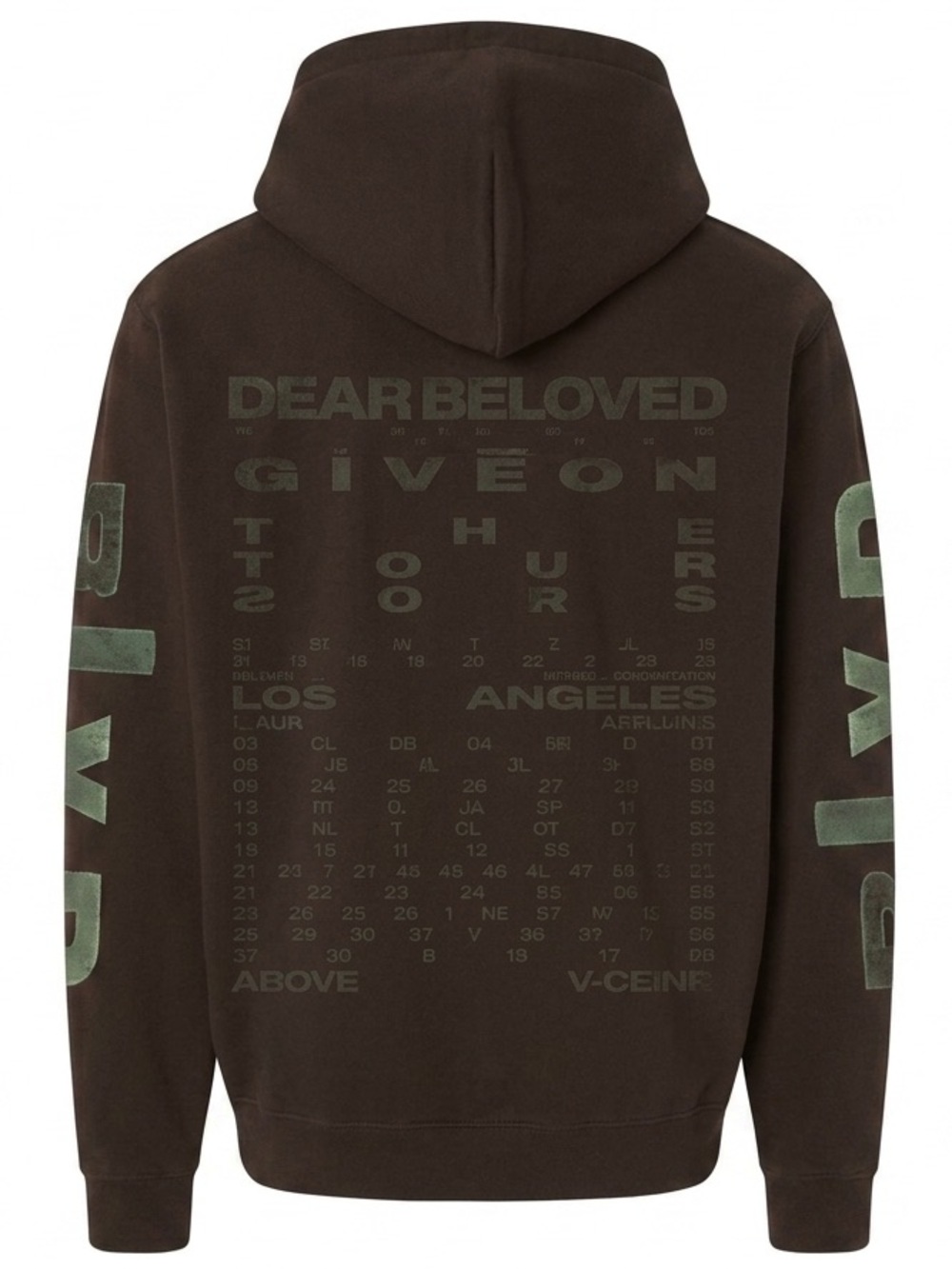 Giveon “Dear Beloved” Official Tour Hooded Sweatshirt in Brown Size XXL